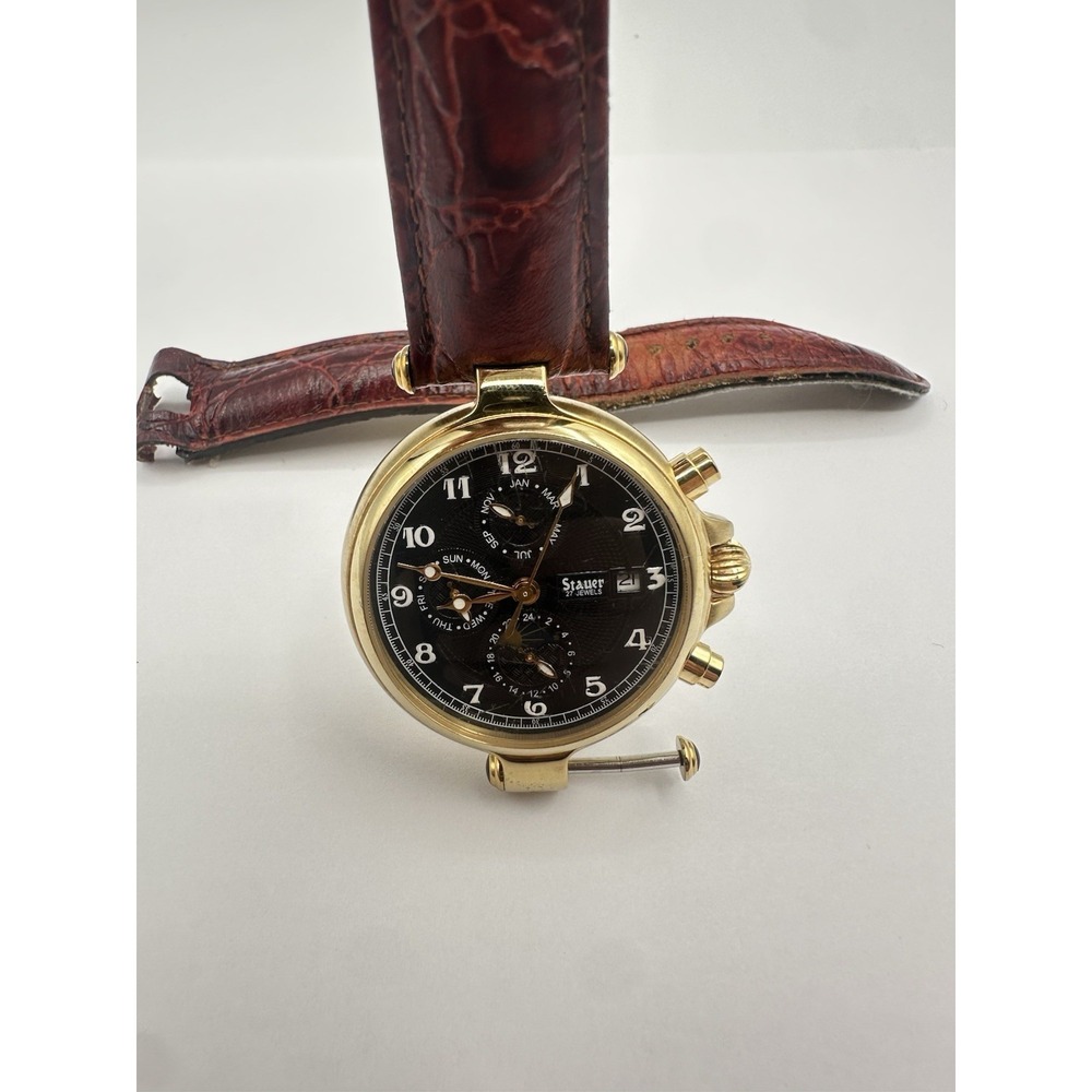 Stauer Graves 33 Automatic Wrist Watch for Men w/ Brown Leather Band